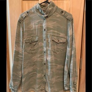 Camo military style button up